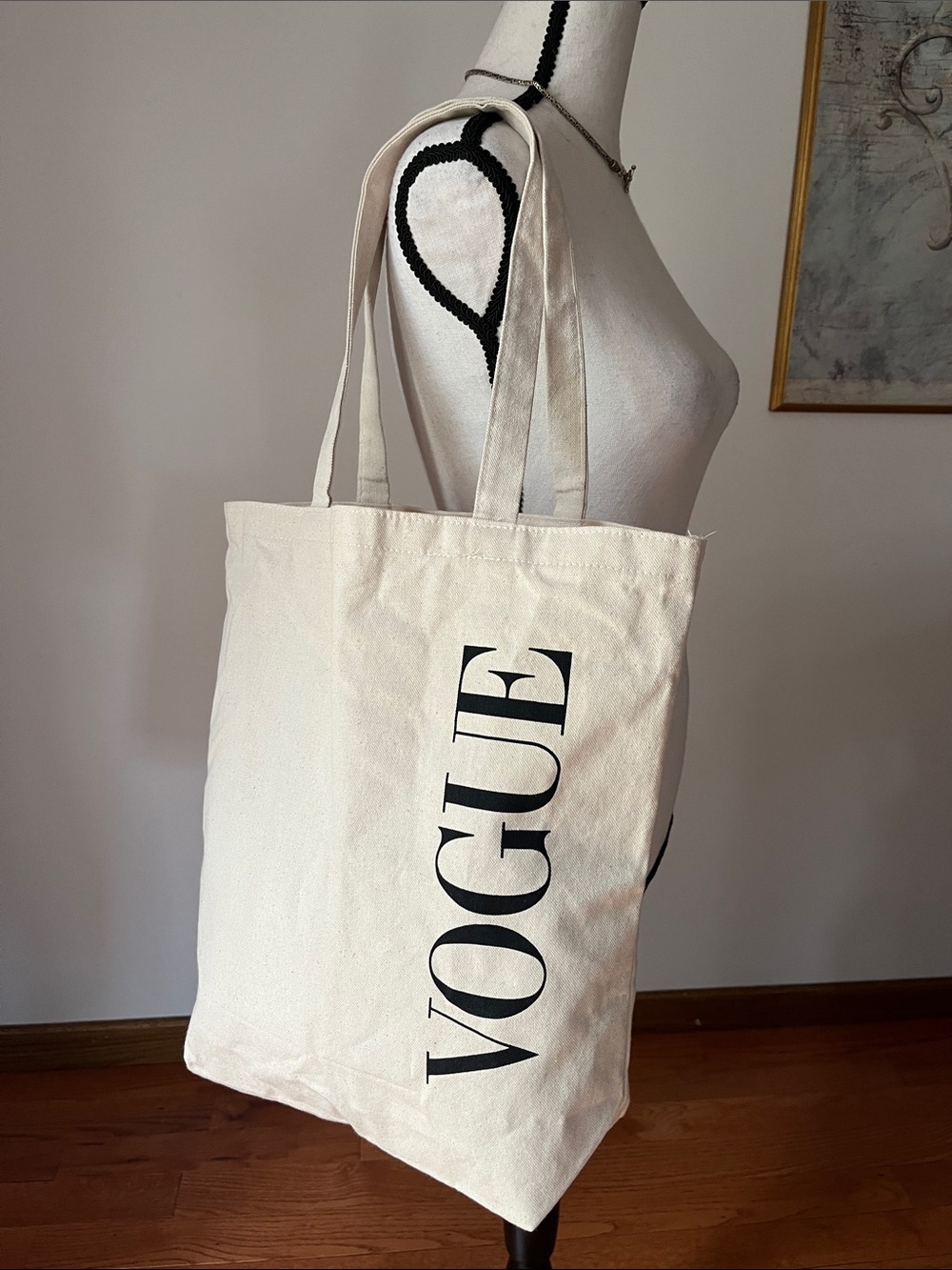 VOGUE Classic Canvas Logo Tote Bag